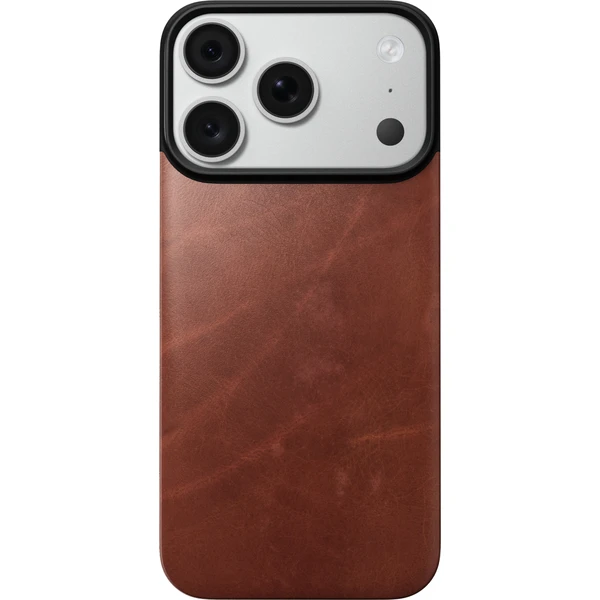 Nomad Magnetic Leather Back (Horween) MagSafe kožený kryt iPhone 17 Pro/18 Pro Olde Dublin - Puzdra - Obrázok b07fa099730243768b63196f369d2eaf