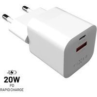 FIXED Mini nabíjačka s USB-C a USB-A výstupom PD 20W a QC 3.0 biela - Nabíjačky