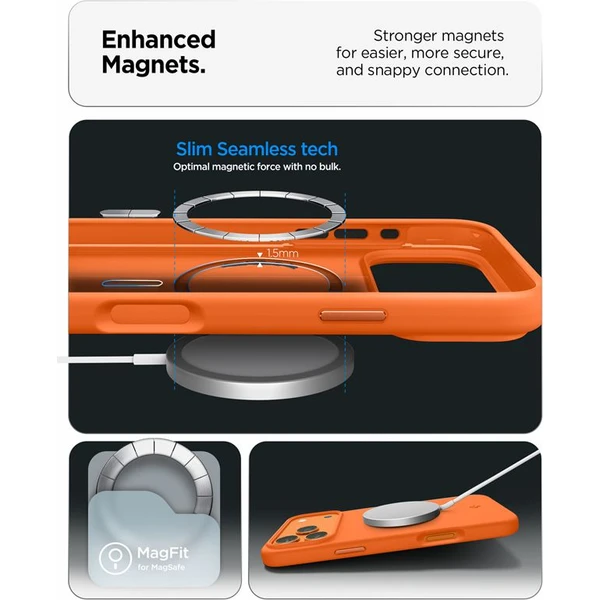 Spigen Silicone Fit MagSafe kryt iPhone 17 Pro Max kozmická oranžová - Puzdra - Obrázok b09dfa4a58e14a01b3e98ab6f7ec1635