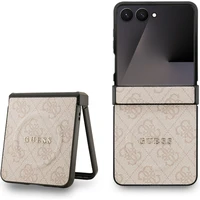 Guess PU Leather 4G Colored Ring Magnetic kryt Samsung Galaxy Z Flip 7 ružový - Puzdra