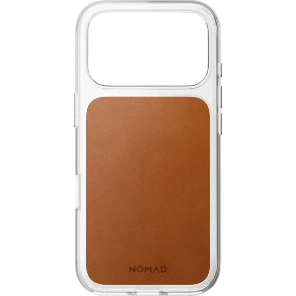 Nomad Clear Leather (Horween) MagSafe kryt iPhone 17 Pro/18 Pro Saddle - Puzdra - Obrázok b0c6baf155da446f881648195c591690
