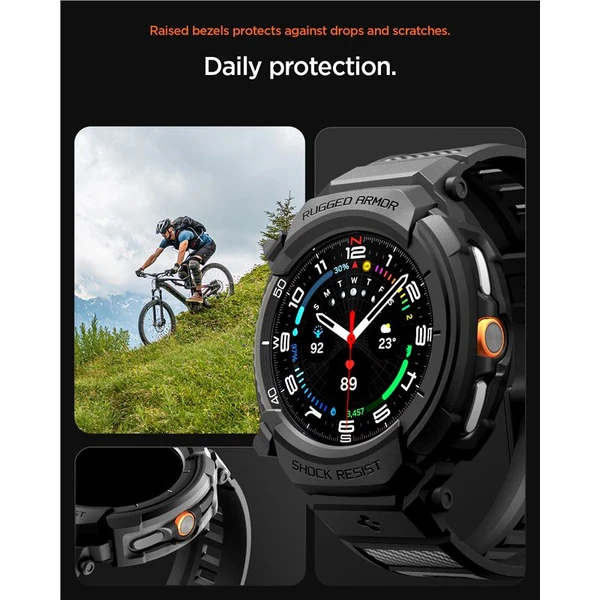 Spigen Rugged Armor Pre kryt s remienkom Galaxy Watch8 Classic (46mm) matne čierny - Puzdra - Obrázok b0f07186822742a4b0e1031d05e4e569