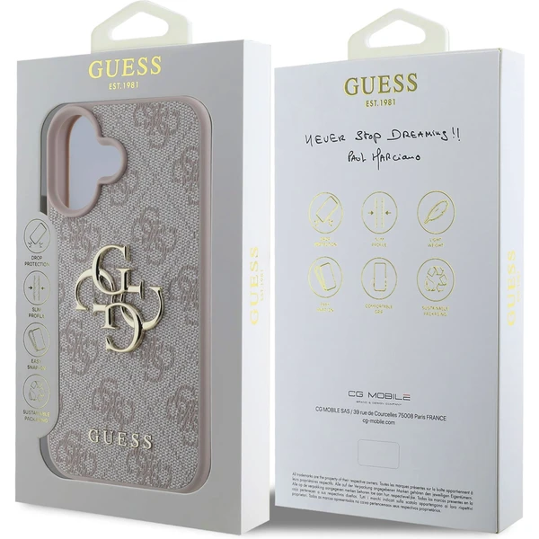 Guess PU 4G Metal Logo kryt pre iPhone 16 ružový - Puzdra - Obrázok b0f99eb46dc743dc9a7f6ddbd08d0b06