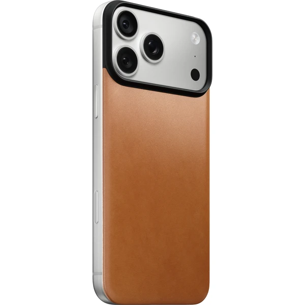 Nomad Magnetic Leather Back (Horween) MagSafe kožený kryt iPhone 17 Pro Max/18 Pro Max Saddle - Puzdra - Hlavný obrázok