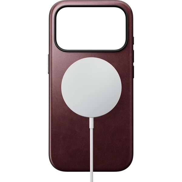 Nomad Modern Leather (Horween) MagSafe kožený kryt iPhone 18 Pro Burgundy - Puzdra - Obrázok b126c003c8d44dc6b6a1182925bb4da3