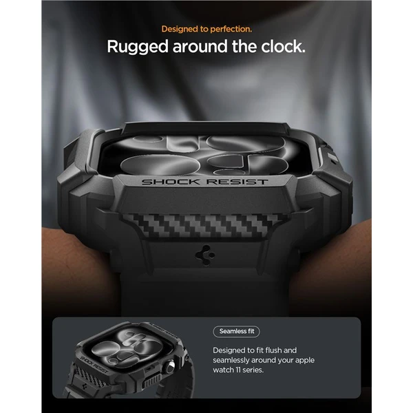 Spigen Rugged Armor Pro 2 puzdro Apple Watch 11 (46mm) matte black - Puzdra - Obrázok b191f278f9ad47d487ebe1090dbe743e