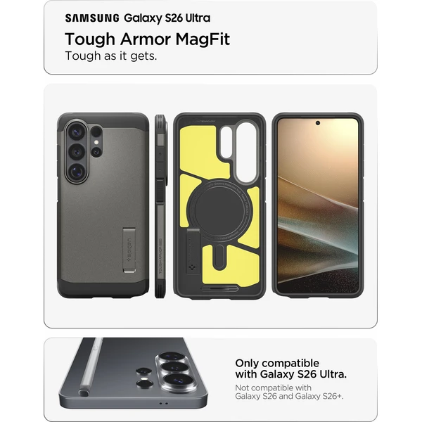 Spigen Tough Armor MagSafe kryt Samsung Galaxy S26 Ultra tmavozelený - Puzdra - Obrázok b19987297a90497fb9ec44c30715215b