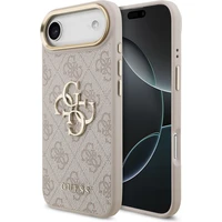 Guess PU Leather 4G Metal Logo Gold Frame kryt iPhone Air ružový - Puzdra