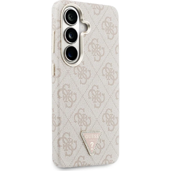 Guess PU Leather 4G Strass Trojuholníkové Logo Zlatý Rám Magnetický kryt Samsung Galaxy S26 ružový - Puzdra - Obrázok b1a576c057ba4c8e8f92458aeac7c9bc