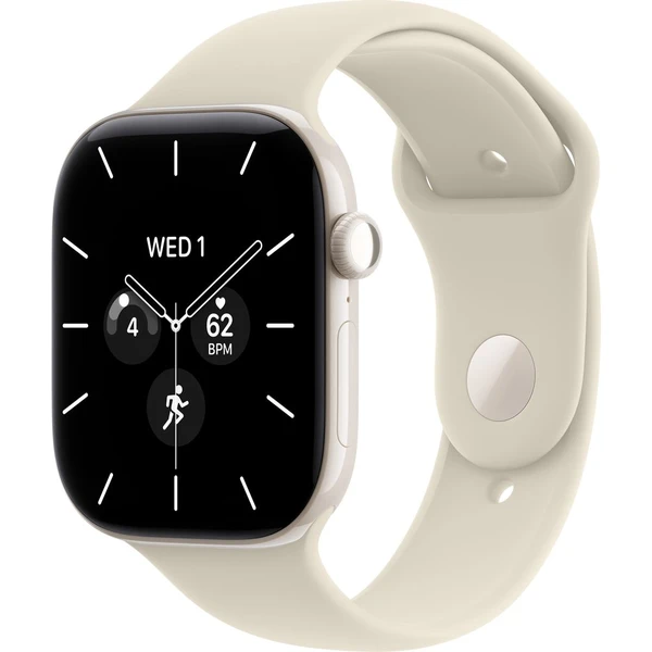Apple Watch Series 12 Cellular (46mm) Perlově bílá keramika s pískovým sportovním řemínkem S/M - Inteligentné hodinky - Hlavný obrázok