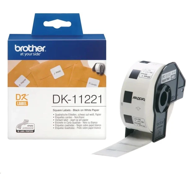 Brother DK11221 samolepiace štítky biele 23 mm x 23 mm - Pásky pre štítkovače - Hlavný obrázok