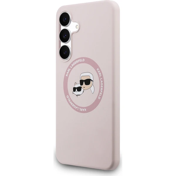 Karl Lagerfeld Liquid Silicone K&CH Heads MagSafe Zadný Kryt pre Samsung Galaxy S25 FE ružový - Puzdra - Obrázok b1e34a8bdddb4e40adacfc2b2ba047ba