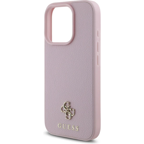 Guess PU Grained 4G Small Metal Logo MagSafe kryt iPhone 16 Pre Max ružový - Puzdra - Obrázok b21fe46401994560a9381853e11da689