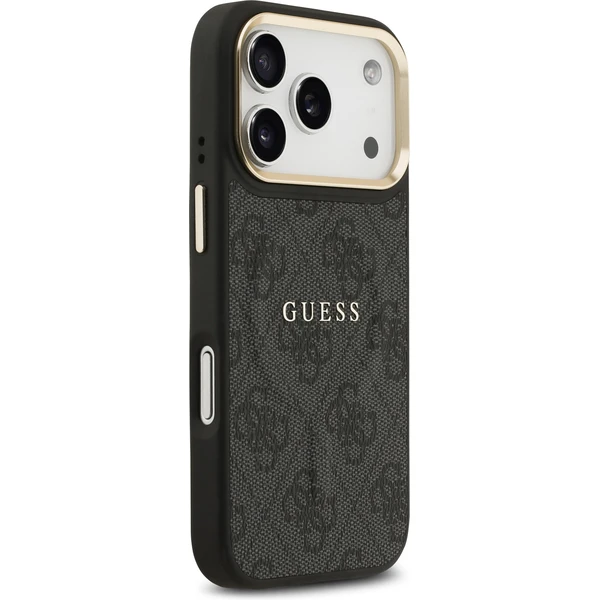 Guess PU Leather 4G Gold Frame MagSafe kryt iPhone 17 Pro čierny - Puzdra - Obrázok b229b5f3ed9c49c8ab7ebd869d9c42c0