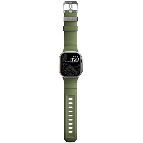 Nomad Rocky Point Band remienok Apple Watch 49/45/44/42mm strieborný/tmavo zelený - Remienky - Obrázok b22ea9248dff4c6a89edb7b4b38fdd1e