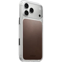 Nomad Clear Leather (Horween) MagSafe kryt iPhone 17 Pro Max/18 Pro Max Rustic Brown - Puzdra