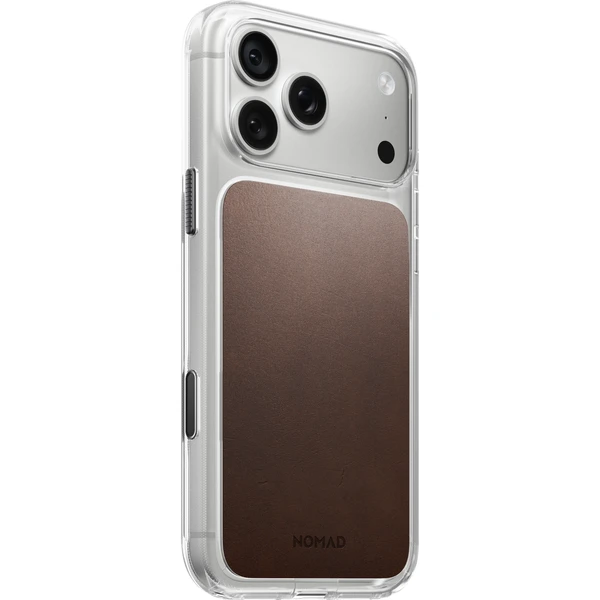 Nomad Clear Leather (Horween) MagSafe kryt iPhone 17 Pro Max/18 Pro Max Rustic Brown - Puzdra - Hlavný obrázok