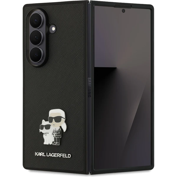 Karl Lagerfeld PU Saffiano Karl and Choupette kryt Samsung Galaxy Z Fold 7 čierny - Puzdra - Hlavný obrázok
