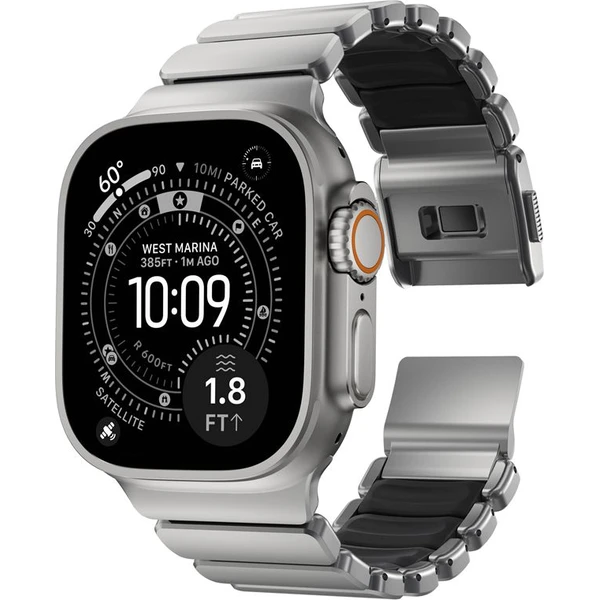 Náramok Nomad Stratos Band FKM pre Apple Watch 45/46/49mm Natural Titanium/Black - Remienky - Obrázok b2b33e9059034fc284201ed8bc11d584