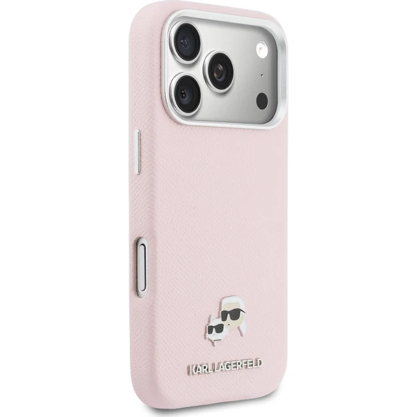 Karl Lagerfeld PU Karl a Choupette Hlavové Kolíky MagSafe kryt iPhone 17 Pro Max ružový - Puzdra - Obrázok b2deb2a5d48541ffb48cb2eacf9e762f