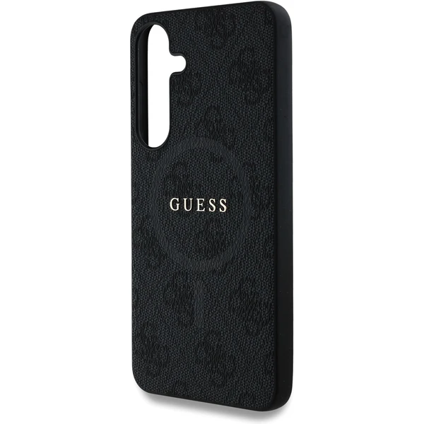 Guess PU Leather 4G Colored Ring MagSafe kryt Samsung Galaxy S25 čierny - Puzdra - Obrázok b2f242d5bc6c463395fba66ebbc64ef7