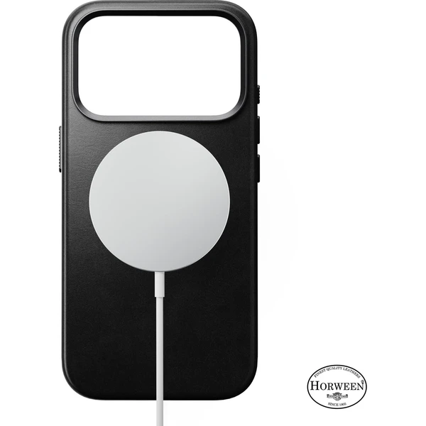 Nomad Traditional Leather (Horween) MagSafe kožený kryt iPhone 18 Pro Black - Puzdra - Obrázok b31f88c825c34c1eac6aca6f375d88ea