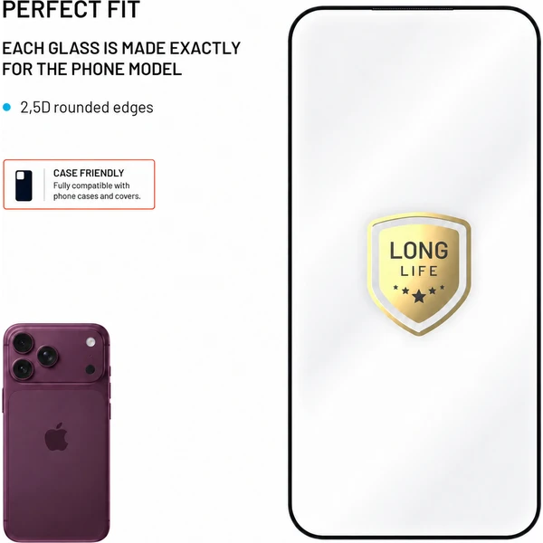 FIXED Armor Long-Life tvrdené sklo s aplikátorom Apple iPhone 18 Pro čierne - Ochranné fólie a sklo - Obrázok b3559a54c9244ab69bbb2c8c80b2a59c