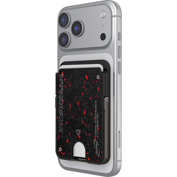 E-shop SKINARMA Vektor MagSafe držiteľ kariet peňaženka so stojanom Black/Red