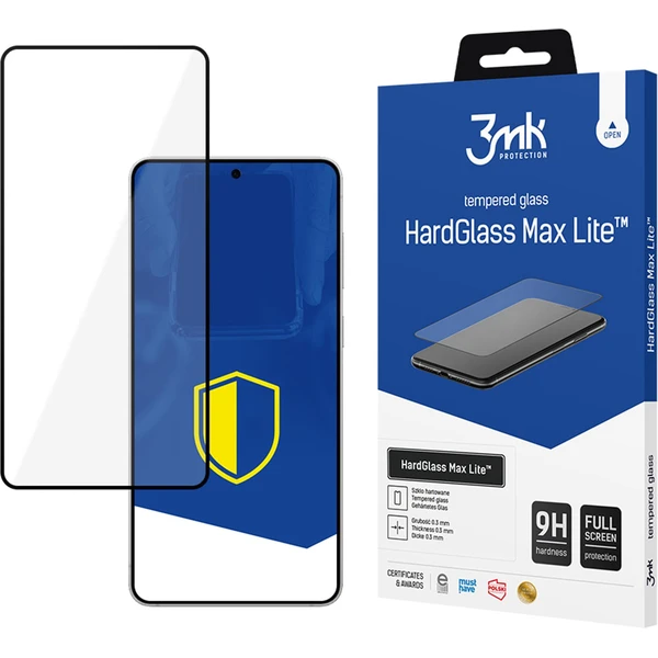 3mk HardGlass Max Lite tvrdené sklo Samsung Galaxy S25 Edge čierne - Ochranné fólie a sklo - Hlavný obrázok