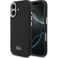 Lacoste PVC Iconic Petit Pique Metal Logo MagSafe kryt iPhone 17 čierny - Puzdra