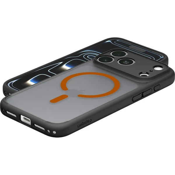Spigen Ultra Hybrid MagSafe kryt iPhone 18 Pro/17 Pro frost black orange - Puzdra - Obrázok b3878ba4009544689c5e5651e3897f51