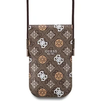 Guess PU 4G Peóny Multicolor Taška na Telefón Brown - Puzdra