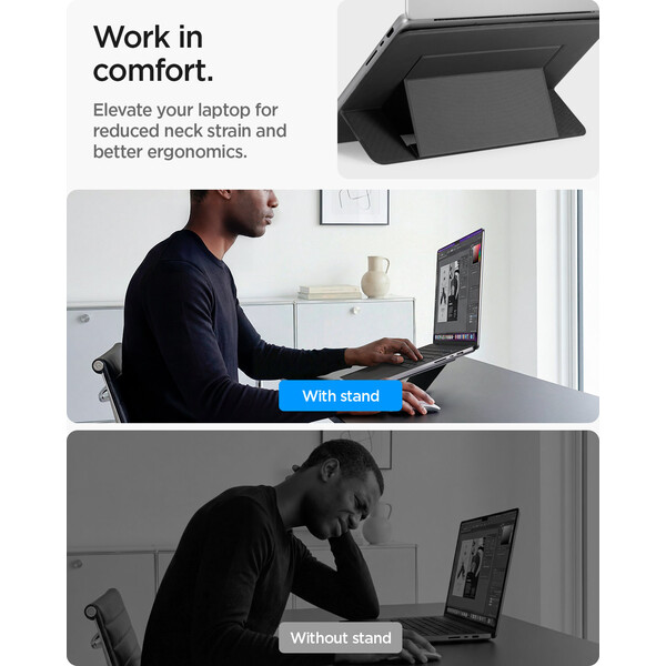 Spigen Slim Fold Laptop Stand LD201-S7 stojan čierny - Stojany - Obrázok b3f14bbf9a02469586b782ec9397f805