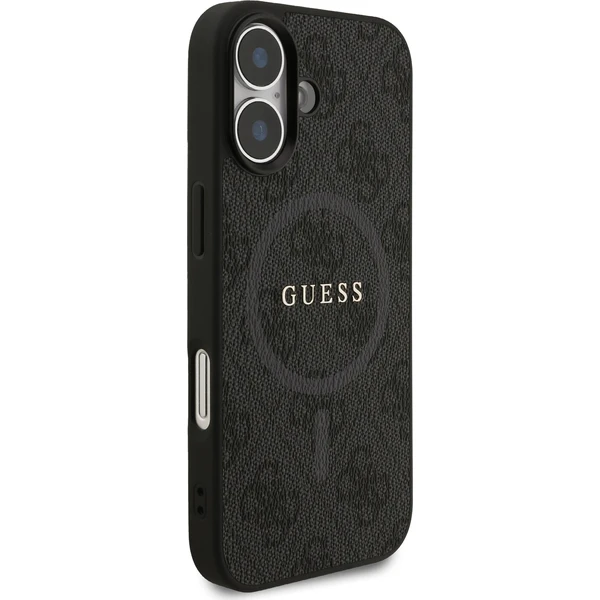 Guess PU Leather 4G Colored Ring MagSafe Zadný Kryt pre iPhone 17 čierny - Puzdra - Obrázok b4055f8e3c9b47f59464d4d1f96f7b25