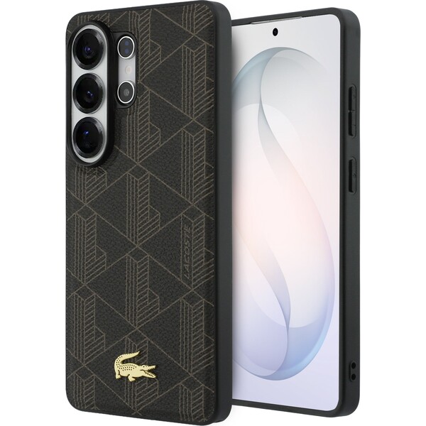 E-shop Lacoste PVC Blend Monogram Gold Logo Magnetický kryt Samsung Galaxy S26 Ultra hnedý