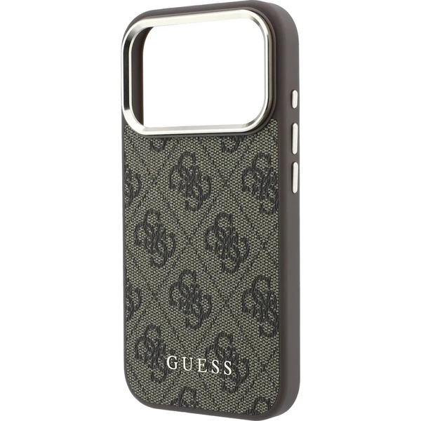 Guess PU Leather 4G Gold Frame MagSafe Zadný kryt pre iPhone 18 Pro Max Brown - Puzdra - Obrázok b41b63f1cbb94b42bf099e27f18b26a2
