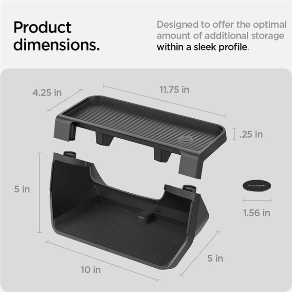 Spigen Under Screen Storage organizér pod displej Tesla Model Y/3 čierny - Vychytávky - Obrázok b435fc7557ea48cbae11074a648bfd46