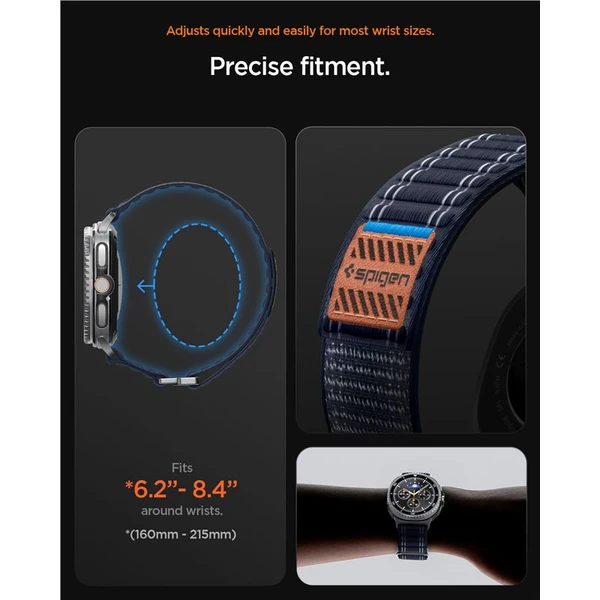 Spigen Fabric Band remienok (suchý zips) Samsung Galaxy Watch8 46/44/40mm námornícka modrá - Remienky - Obrázok b45a7f5ccfc14e9d984a5039ca5258ef