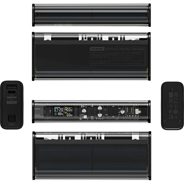 SHARGE Shargeek 140W powerbanka, 20000 mAh, LCD, čierna - Powerbanky - Obrázok b45e70713a2a4662a19ad08a40f1857b