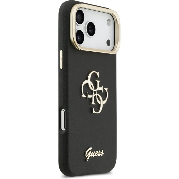 Guess PU Grained 4G Logo Stand Camera Frame kryt iPhone 17 Pro Max čierny - Puzdra - Obrázok b46239e1d60e44a7ba40a50f20314c0b