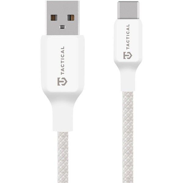 E-shop Tactical Stitch Thread USB-A/USB-C napájací kábel 15W 1m biely