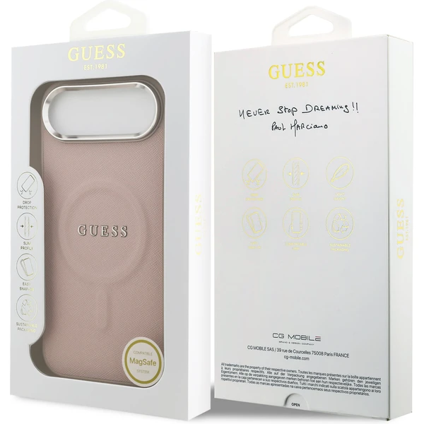 Guess PU Saffiano MagSafe kryt iPhone Air ružový - Puzdra - Obrázok b4a7623c991744c08face62c213de205