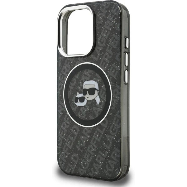 Karl Lagerfeld IML K&CH Heads Repeated Logo MagSafe kryt iPhone 15 Pre čierny - Puzdra - Obrázok b4c5c22c31674e90b1c60aa2adc04ed5