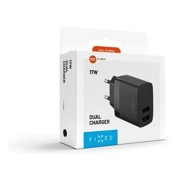 FIXED nabíjačka s 2x USB-A, 17W, čierna - Nabíjačky - Obrázok b5183e6669a24c56a89d416472508760