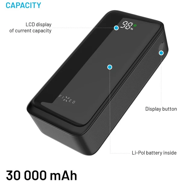 FIXED Zen2 30 powerbanka s LCD displejom a PD 20W, 30 000 mAh, čierna - Powerbanky - Obrázok b52b0bd8867d4daba2abb80db265e094