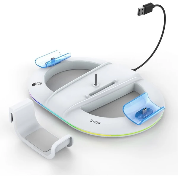 iPega P5S045 Vertikálne Nabíjací Stojan s RGB pre PS5/PS5 Slim/PS5 Pro biely - Nabíjačky - Obrázok b538afee132c4754a585ae2976fe1601