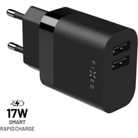 FIXED nabíjačka s 2x USB-A, 17W, čierna - Nabíjačky