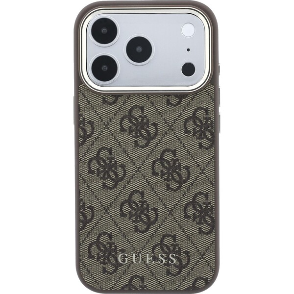 Guess PU Leather 4G Gold Frame MagSafe Zadný kryt pre iPhone 18 Pro Brown - Puzdra - Obrázok b58493ac9ee94bd5af1411aa1af04955