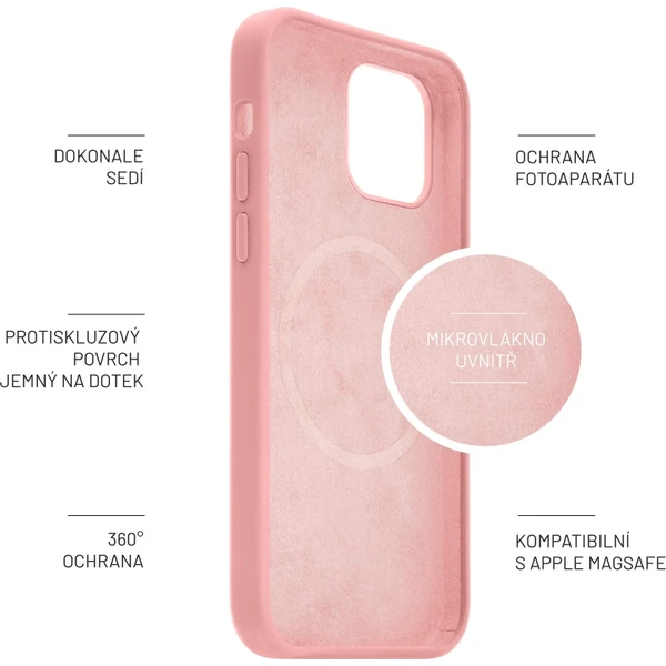Zadný kryt FIXED MagFlow s podporou MagSafe pre Apple iPhone 14, ružový - Puzdra - Obrázok b594cb7e7e674ac5845a7a0493b0ef6d