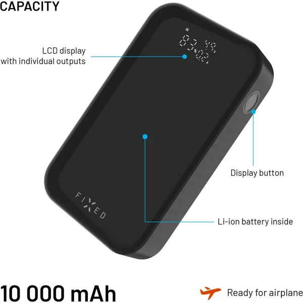 FIXED Zen 10 Pre powerbanka s LCD displejom, 30W, 10 000 mAh, čierna - Powerbanky - Obrázok b5addaba62f443f7a191570060fc7691